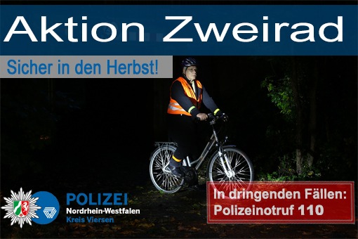 POL-VIE: Kreis Viersen: Aktion Zweirad - sicher in den Herbst