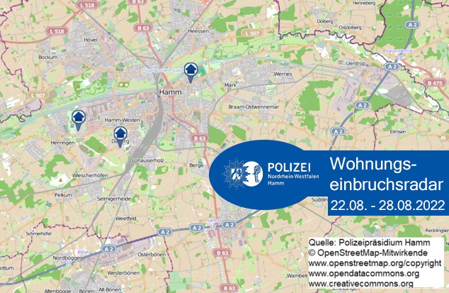 POL-HAM: Wohnungseinbruchsradar Hamm für die Woche vom 22. bis 28. August 2022