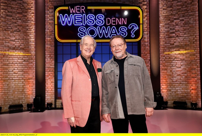 Das Showlegenden-Duell: Max Schautzer und Jürgen von der Lippe bei &quot;Wer weiß denn sowas?&quot; - Das Wissensquiz vom 6. bis 10. Februar 2023, um 18:00 Uhr im Ersten