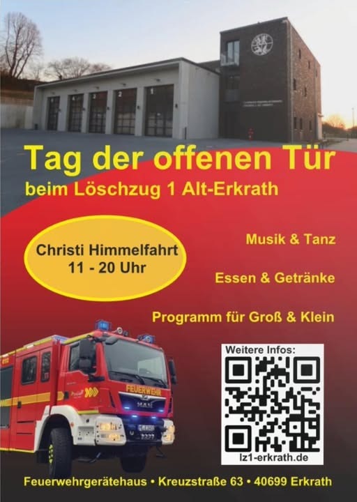 FW-Erkrath: Tag der offenen Tür des Löschzug Alt-Erkrath an Christi Himmelfahrt am 29.05.2025