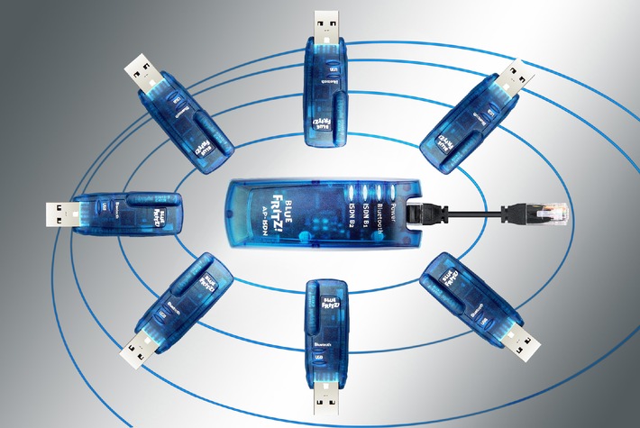 AVM mit weltweit kleinstem Bluetooth ISDN Access Point ab sofort im
Handel - Drahtloses Netzwerk jetzt mit allen BlueFRITZ!-Produkten
möglich - Neuer Access Point und neues Bluetooth-Profil von AVM