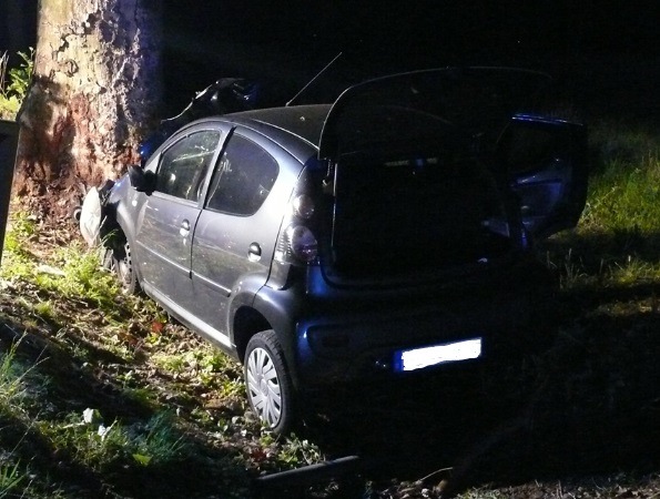 POL-DN: Fahrt unter Drogen endet am Baum