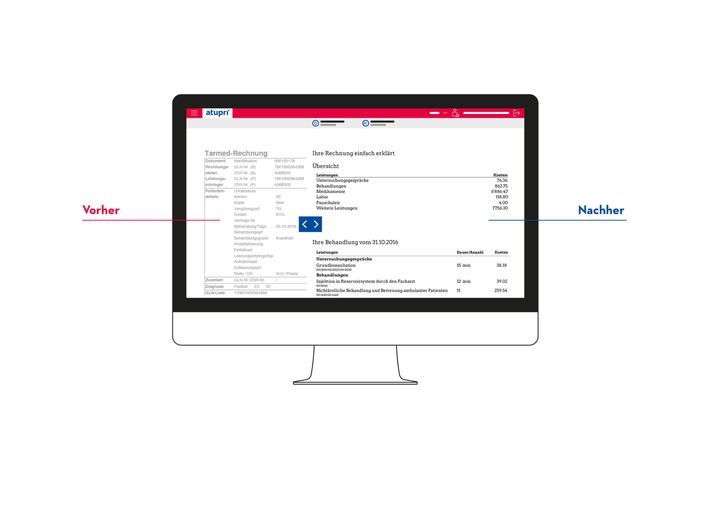 Atupri schafft als erster Versicherer Transparenz bei den
Tarmed-Abrechnungen