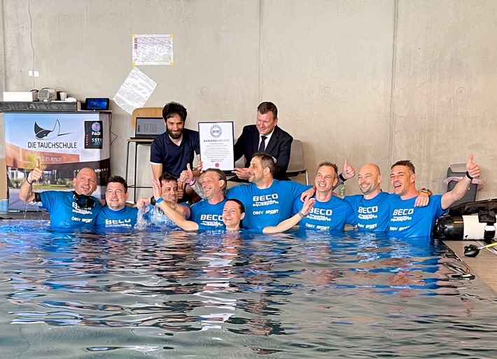 RID-Weltrekord verbessert: »größte 24-Stunden-Distanz eines 10er-Teams im Unterwasser-Cycling« (123,15 Kilometer). Österreichischer Betriebssport Verband holt Bestleistung von Deutschland nach Österreich.