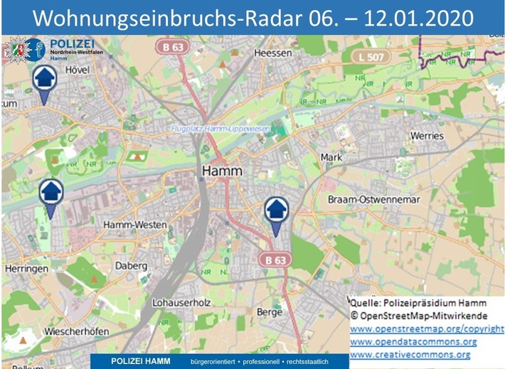 POL-HAM: Wohnungseinbruchs-Radar Hamm 6.1. - 12.1.2020