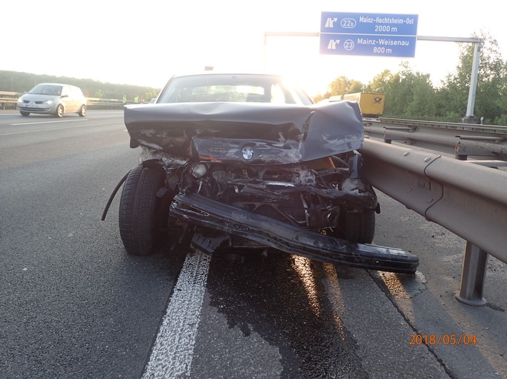 POL-VDMZ: Verkehrsunfall A60, BMW-Fahrer wie durch ein Wunder nur leicht verletzt
