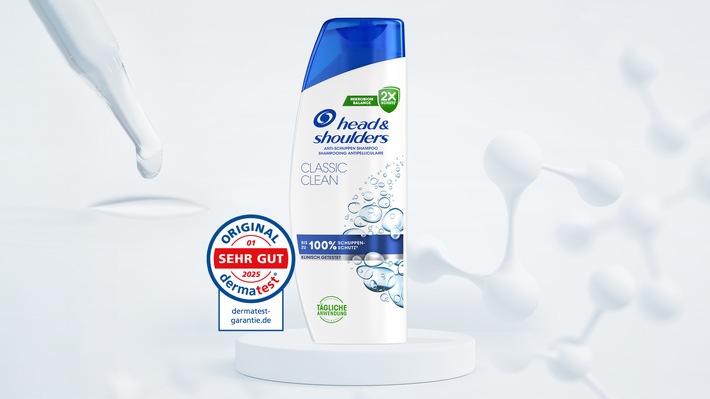 Sehr gute Hautverträglichkeit bestätigt: Head & Shoulders Classic Clean erhält Dermatest® Garantie Siegel