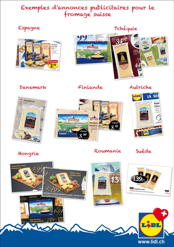 Lidl Suisse a su, encore une fois, doubler les exportations de fromage par rapport à l