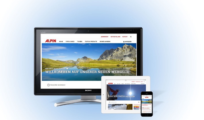 Die schönsten Seiten der Berge im Web / Neuer Internetauftritt von ALPIN.DE