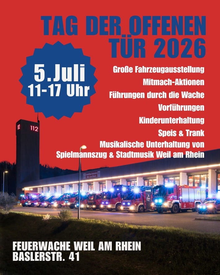 Feuerwehr Weil: Tag der offenen Tür bei der Feuerwehr Weil am Rhein