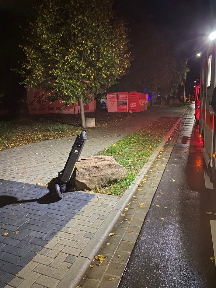 POL-PDLD: Betrunken auf einem e- scooter in Jockgrim einen schmerzhaften Unfall verursacht