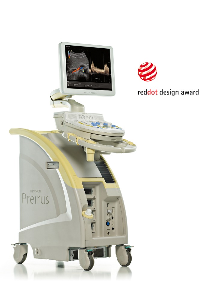Designpreis für Hitachi Medical Corporation Japan / Medizinische Ultraschall-Plattform HI VISION Preirus mit dem &quot;red dot design award&quot; ausgezeichnet