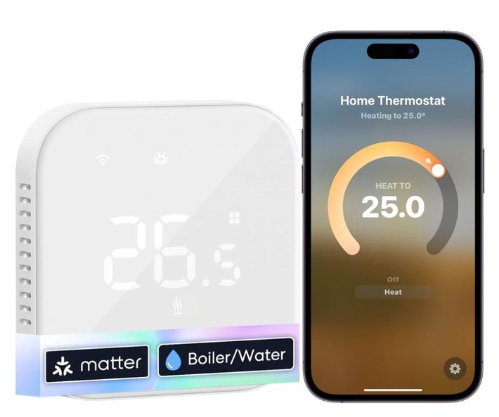 Meross präsentiert smartes Thermostat MTS215B mit Matter / Schlankes Design mit edler Glasfront