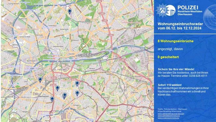 POL-OB: Wohnungseinbruchsradar in Oberhausen