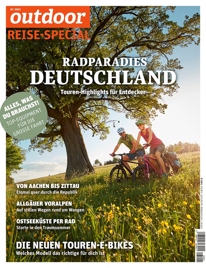 Chiemgau, Ostsee und Grünes Band per Rad: Das neue outdoor-Sonderheft bietet Touren-Highlights für Entdecker