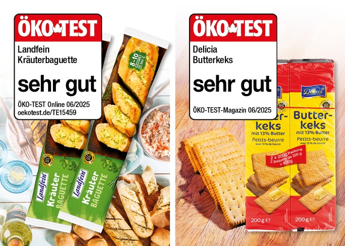Doppelt "sehr gut": Delicia Butterkekse und Landfein Kräuterbaguette von NORMA schneiden im ÖKO-TEST Juni 25 top ab / Testsieger im Vergleich mit anderen Discountern und Bio-Supermärkten