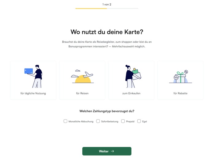 &quot;Kreditkarten-Match&quot; von Kreditkarten.com erleichtert die Suche nach der perfekten Zahlungskarte