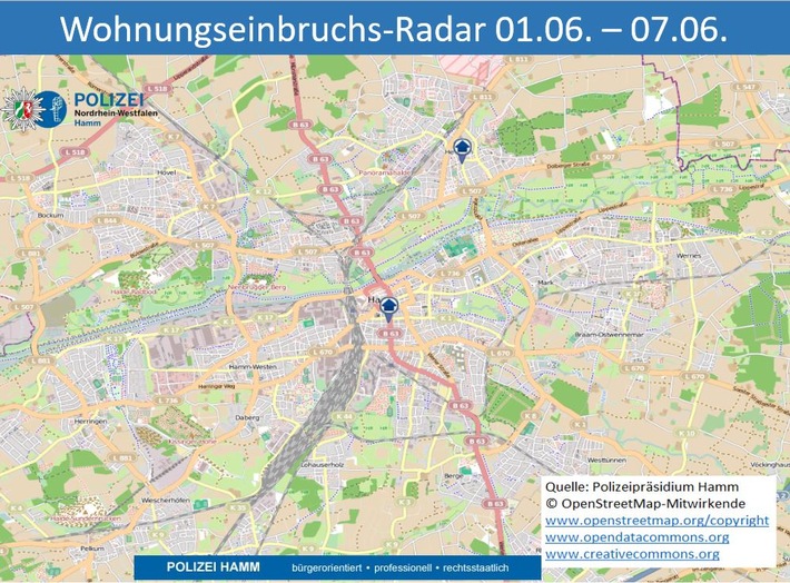 POL-HAM: Wohnungseinbruchs-Radar Hamm 01.06. - 07.06.2020