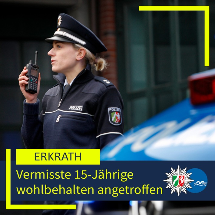 POL-ME: Vermisste 15-Jährige wohlbehalten angetroffen - 2511070