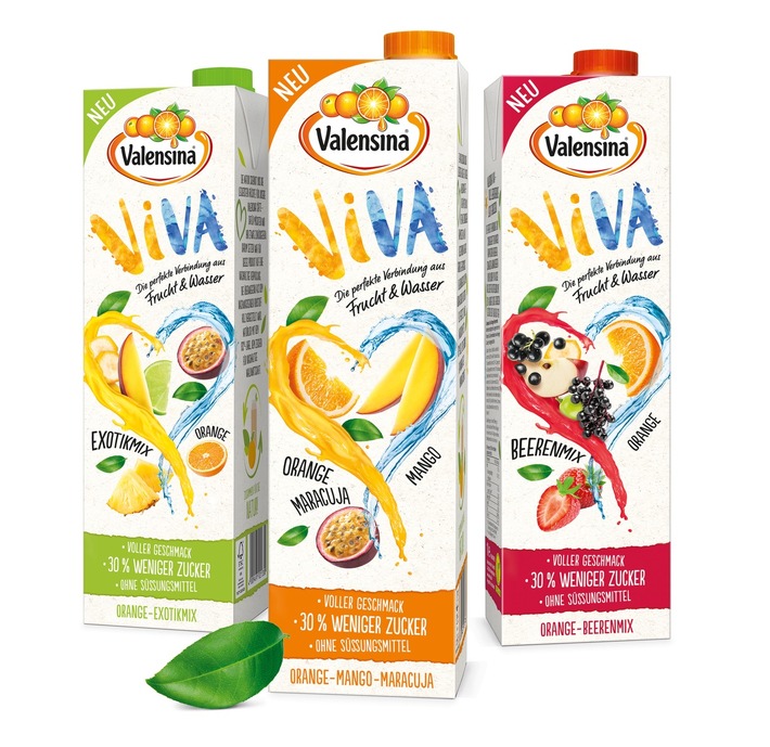 Valensina VIVA - fruchtig-leichter Saftgenuss mit weniger Fruchtzucker