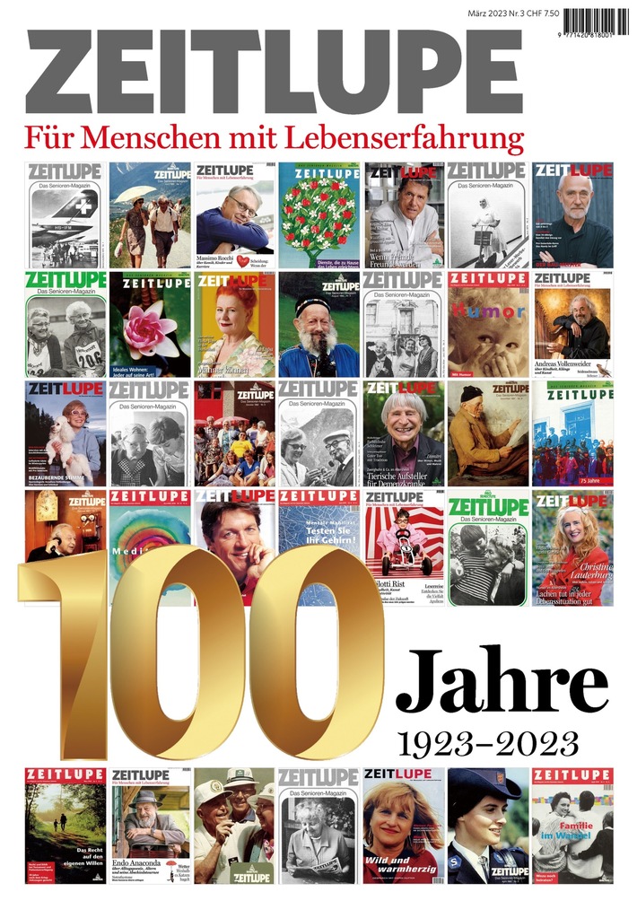 Steinalt und doch taufrisch: Die Zeitschrift &quot;Zeitlupe&quot; von Pro Senectute Schweiz feiert ihren 100. Geburtstag
