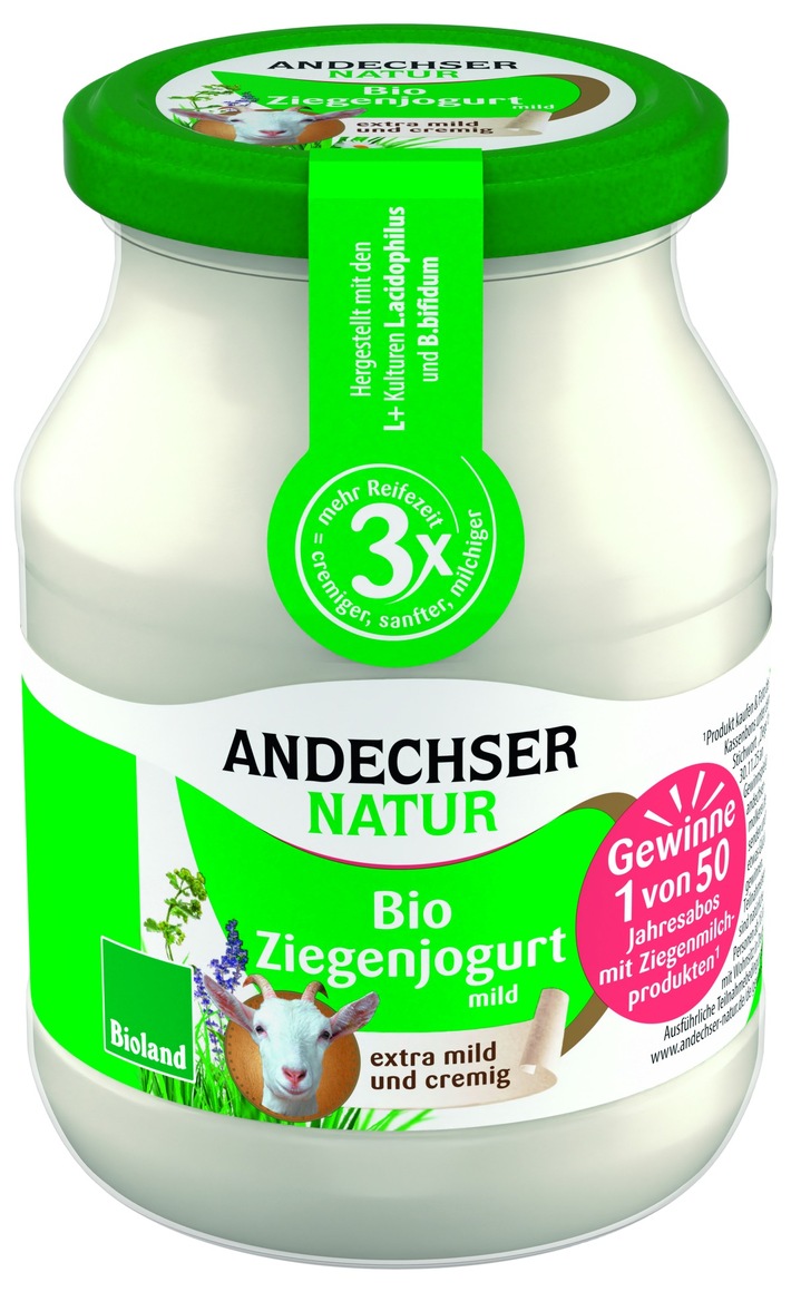 Gewinn-Aktion mit ANDECHSER NATUR:  50 Jahresabos für Bio-Ziegenmilch-Genusspakete