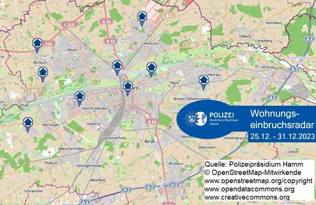 POL-HAM: Wohnungseinbruchsradar Hamm für die Woche vom 25. Dezember bis 31. Dezember