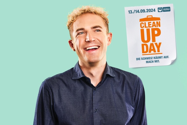 Medienmitteilung: «Mit Humor gegen Littering: Nationaler Clean-Up-Day 2024 mit Comedian Michael Elsener»