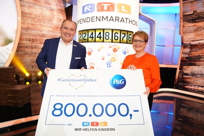 RTL Spendenmarathon 2021: Procter &amp; Gamble unterstützt &quot;RTL - Wir helfen Kindern&quot; mit 800.000 EUR / Spenden wurden über die Initiativen #GemeinsamStärker und #FamilienChancen gesammelt