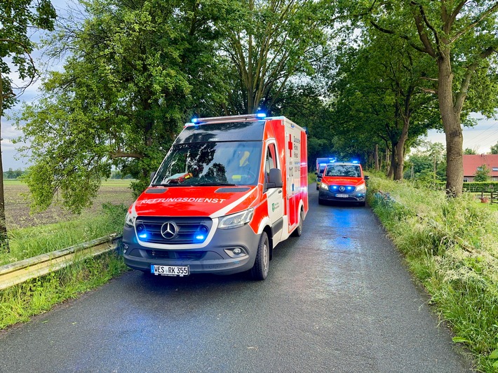 FW Hünxe: Zwei verletzte Personen nach Verkehrsunfall