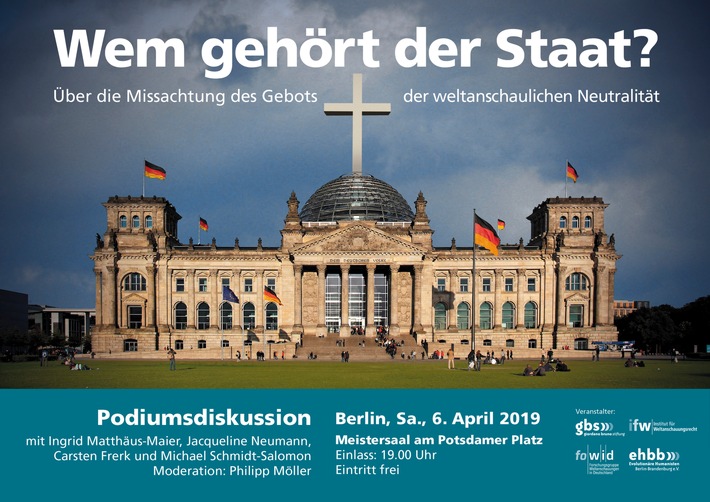 Ist die deutsche Politik in einer religiösen Filterblase gefangen? / Podiumsdiskussion und Vorstellung der &quot;säkularen Buskampagne 2019&quot; am 6. April in Berlin