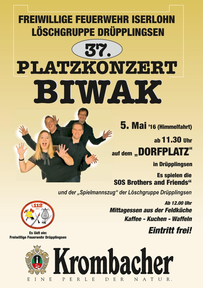 FW-MK: 37. Platzkonzert am Himmelfahrtstag bei der Freiwilligen Feuerwehr in Drüpplingsen auf dem Dorfplatz an der Heidestraße