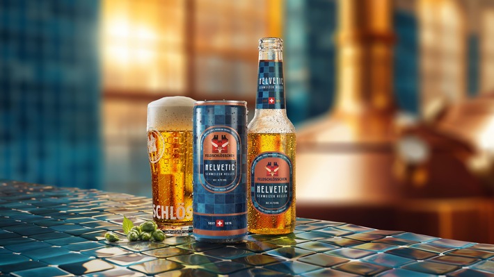 Feldschlösschen Helvetic neu im Detailhandel - ein Schweizer Helles mit 100 Prozent Schweizer Hopfen