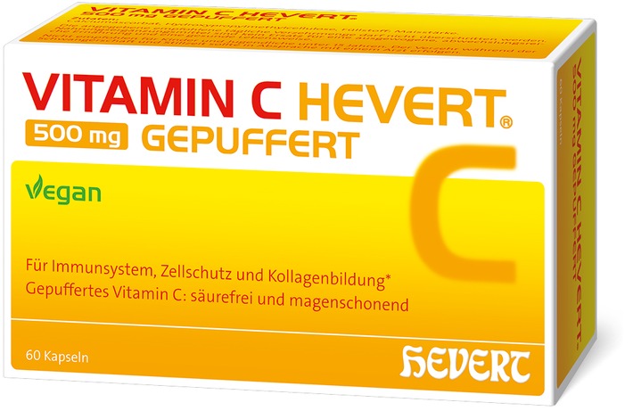 Das neue Vitamin C Hevert 500 mg gepuffert - die magenfreundliche Alternative
