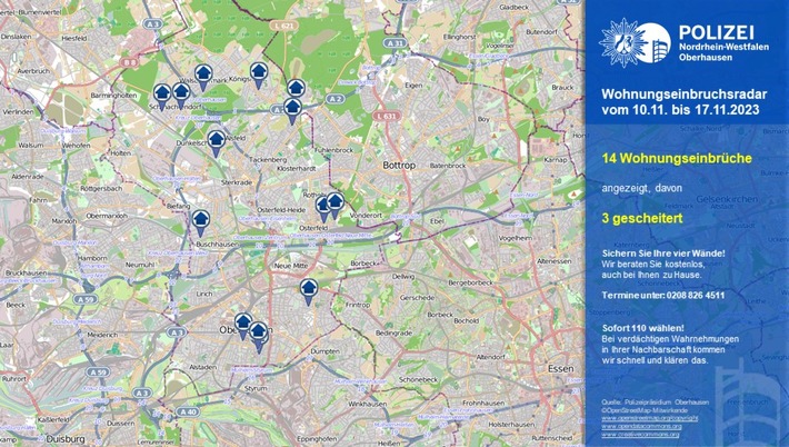 POL-OB: Dunkle Jahreszeit und leider daher viel los auf unserem Wohnungseinbruchsradar!