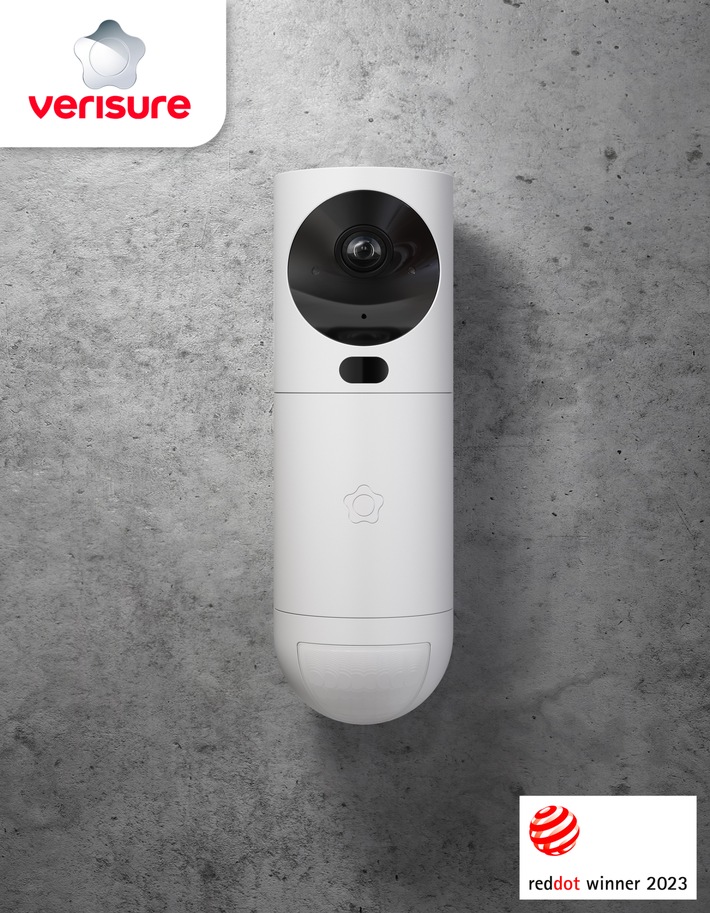 Verisure gewinnt prestigeträchtigen Red Dot Design Award 2023 / Der ausgezeichnete Videodetektor verfügt über Bewegungsmelder und Sicherheitskamera