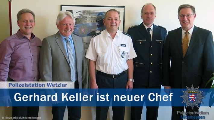POL-LDK: Polizeistation Wetzlar unter neuer Führung  /
Erster Polizeihauptkommissar Gerhard Keller in sein neues Amt eingeführt