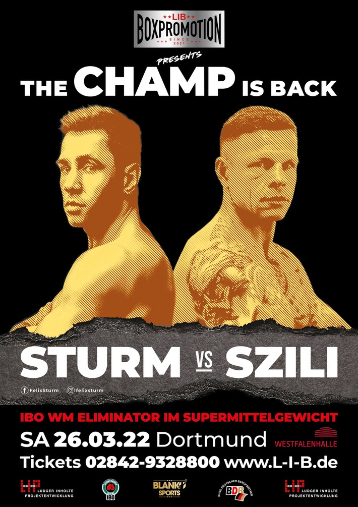 Senator h.c. Ludger lnholte plant die Wiederbelebung Deutschlands als Boxsportnation und etabliert neuen Boxstall "LIB Boxpromotion" mit fünffachem Weltmeister Felix Sturm