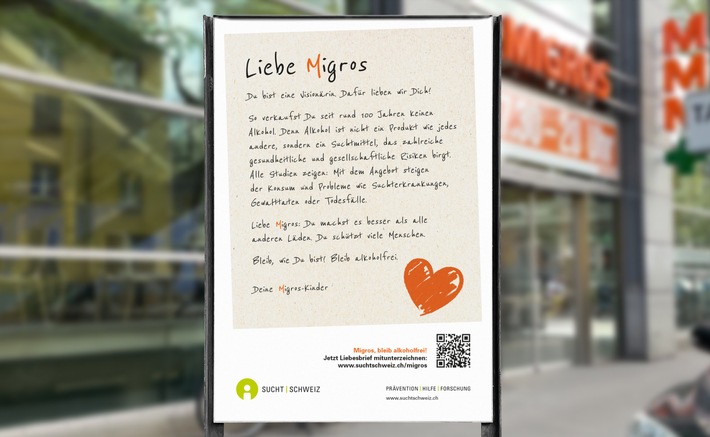 Sucht Schweiz sagt: "Migros, bleib alkoholfrei!"