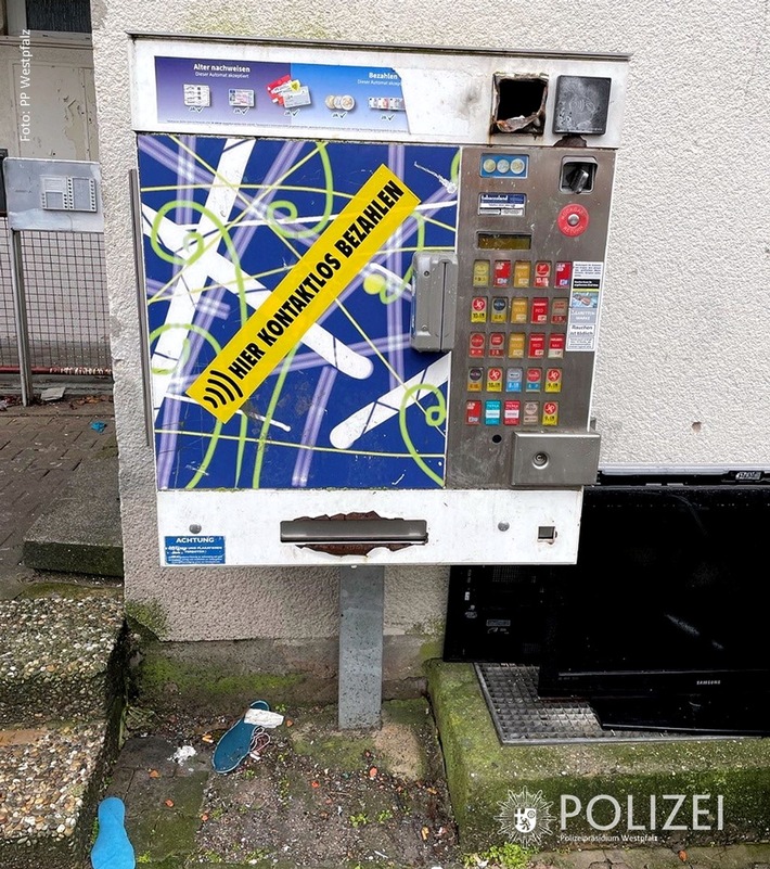 POL-PPWP: Automat geknackt und Müll hineingeworfen