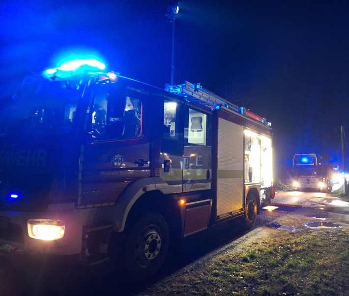 FW Bocholt: Kellerbrand in Holtwick