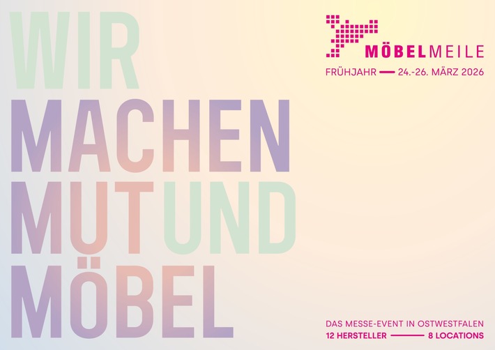 Pressemitteilung: MÖBELMEILE 2026 – Kampagne verspricht den „Möbel-Ruck fürs Land“