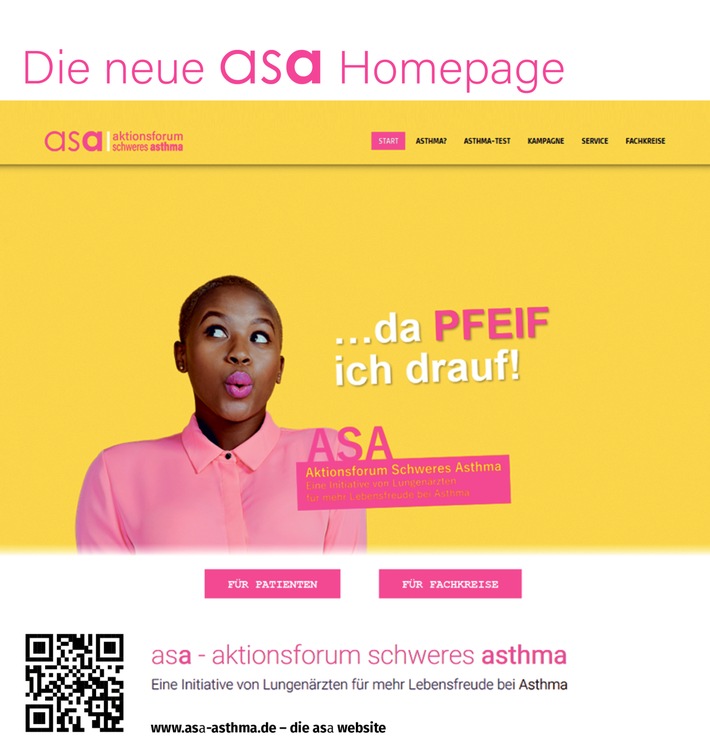 BdP informiert: asa ist online! Die große Asthma-Kampagne des Bundesverbands der Pneumologen, Schlaf- und Beatmungsmediziner e.V. (BdP) jetzt mit eigener Homepage