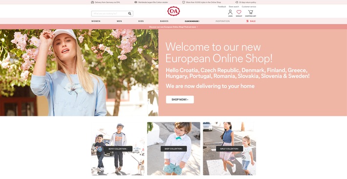 C&amp;A baut E-Commerce aus: Neuer Online-Shop für elf weitere Länder