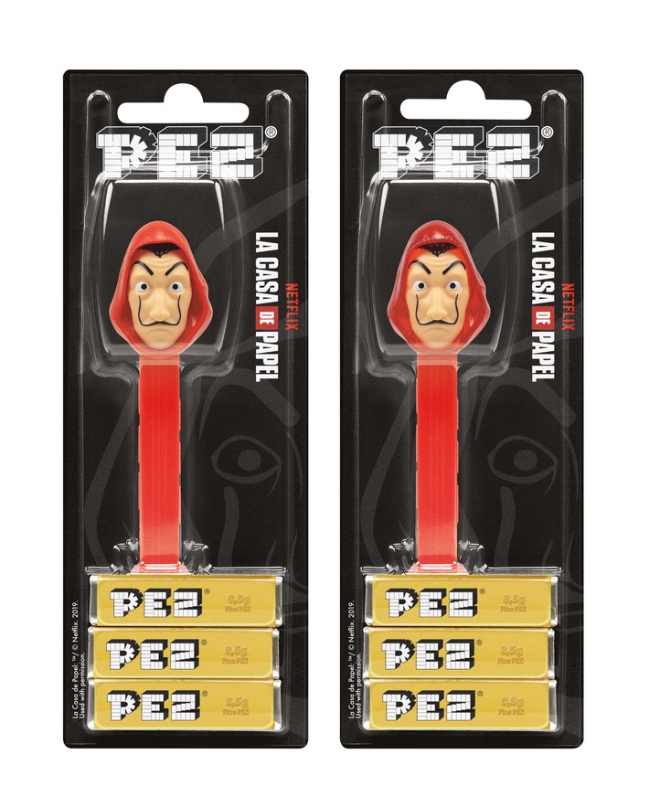 PEZ International GmbH: Distributeur avec masque Dali - la frénésie de La casa de papel gagne PEZ