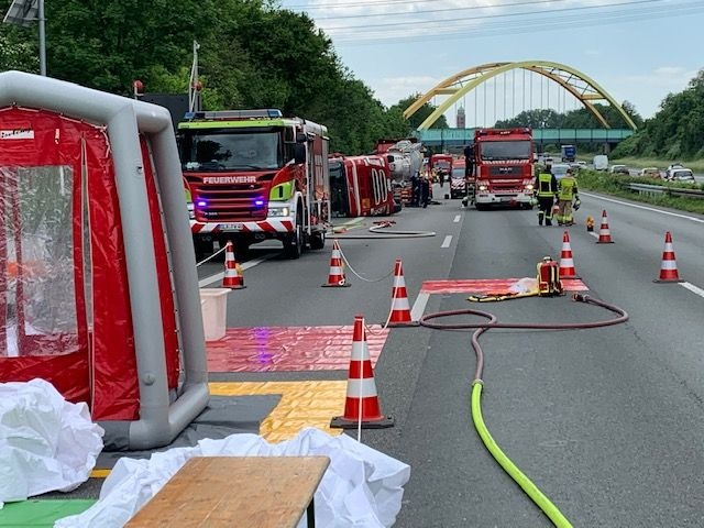 FW-GLA: Update zum Gefahrgutunfall auf der BAB 2