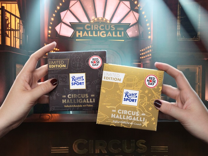 Wahnsinn im Quadrat: Joko & Klaas versüßen mit limitierten Ritter Sport "CIRCUS HALLIGALLI"-Schokoladen den RED NOSE DAY