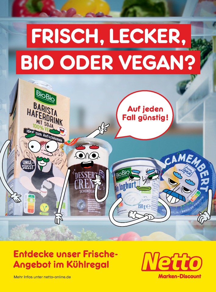 Helden im Molkereiprodukte-Regal: Netto Marken-Discount lässt die Produkte sprechen