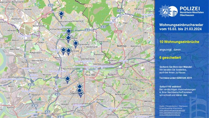 POL-OB: Wohnungseinbruchsradar für Oberhausen