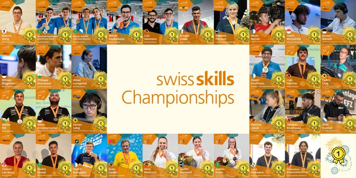 33 stolze Siegerinnen und Sieger der SwissSkills Championships 2023